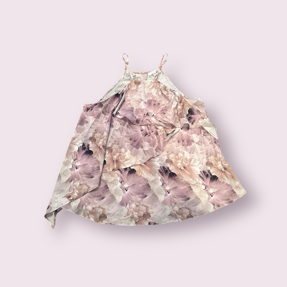 Lilac And Cream Shilla All Over Floral Print Layered Tank Top Women's